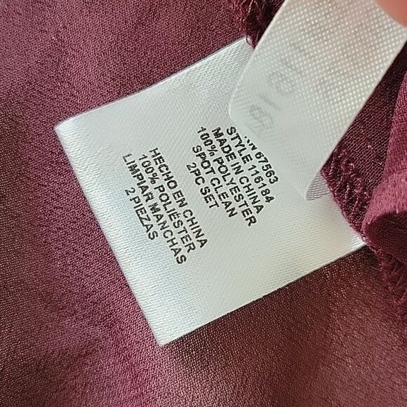 NEW 18 SLNY CHIFFON EMBELLISHED lightweight maroon sheer cardigan jacket 2X NWT - Picture 7 of 9